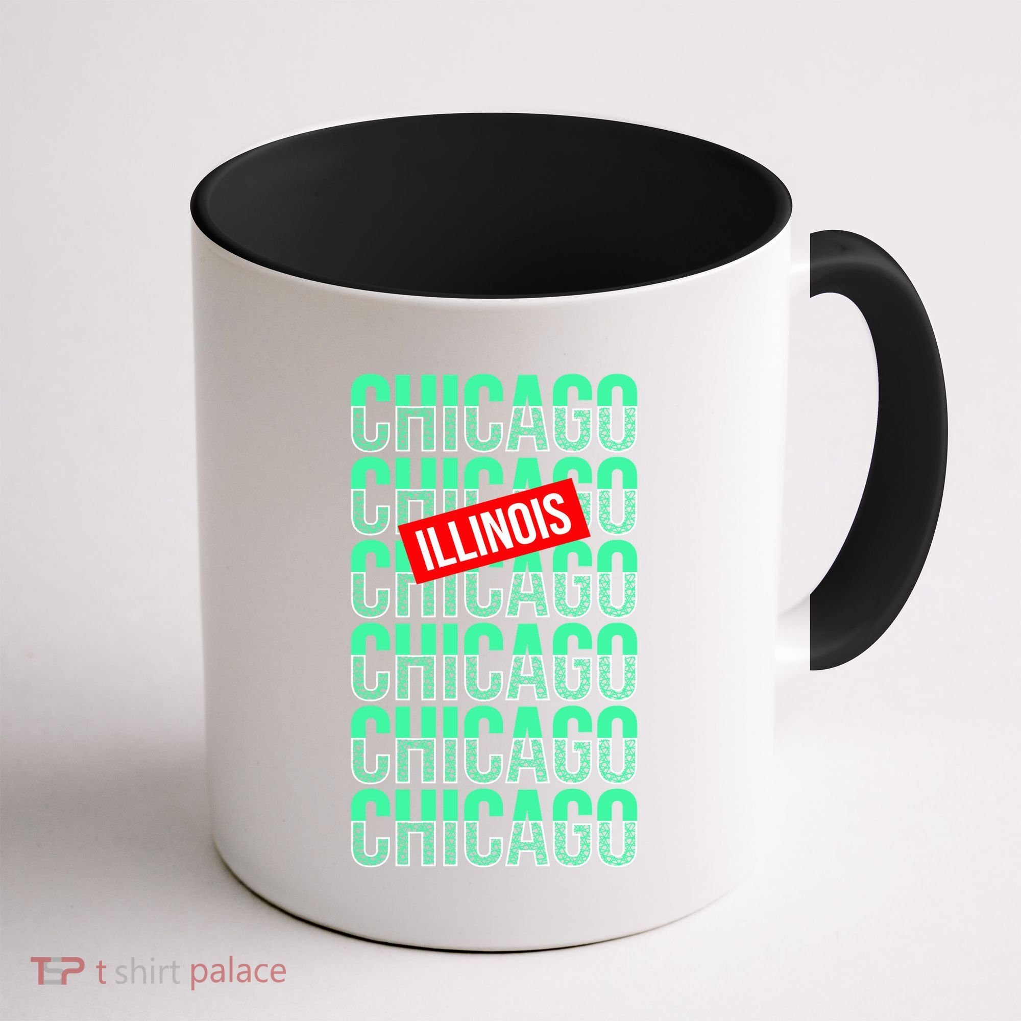 Chicago Illinois Typography Coffee Mug
