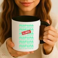 Chicago Illinois Typography Coffee Mug thumb 3