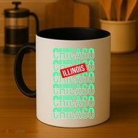 Chicago Illinois Typography Coffee Mug thumb 4