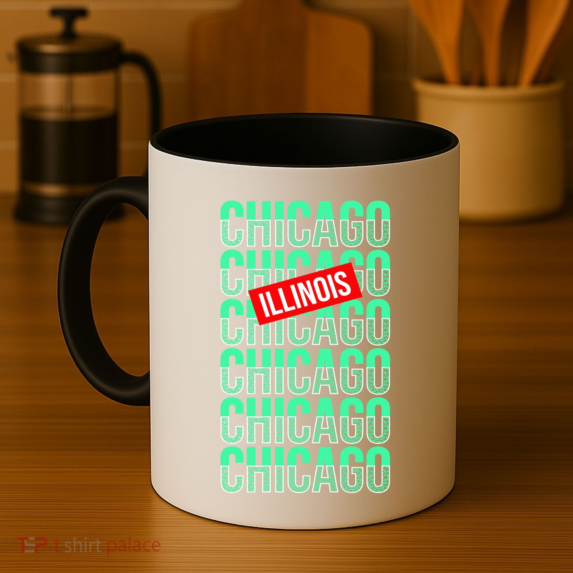 Chicago Illinois Typography Coffee Mug