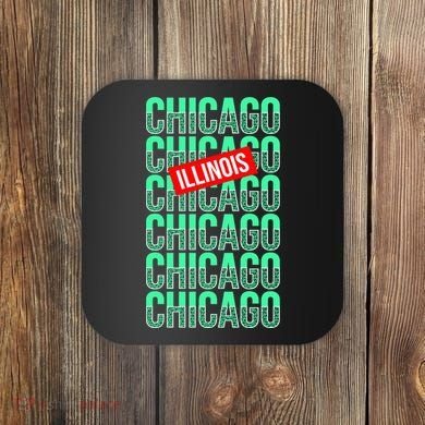Chicago Illinois Typography Coaster