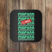 Chicago Illinois Typography Coaster thumb 0