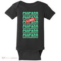 Chicago Illinois Typography Baby Bodysuit thumb 0