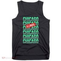 Chicago Illinois Typography Tank Top thumb 0