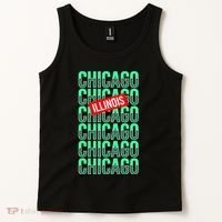 Chicago Illinois Typography Tank Top thumb 2