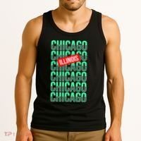 Chicago Illinois Typography Tank Top thumb 3