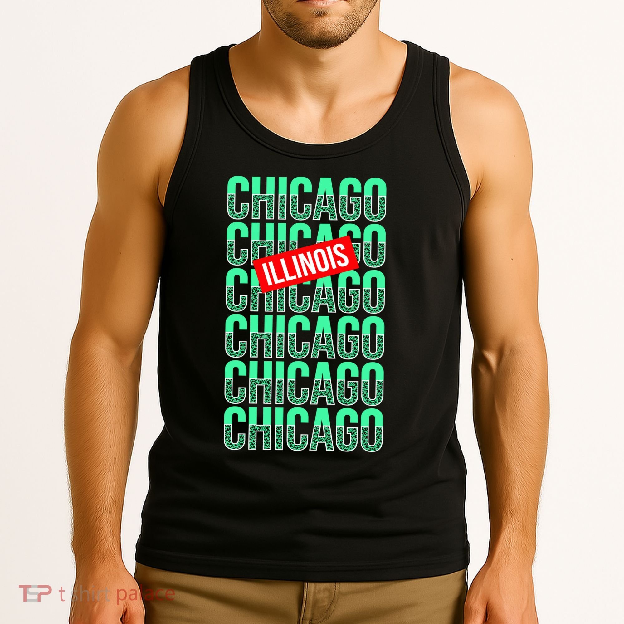 Chicago Illinois Typography Tank Top