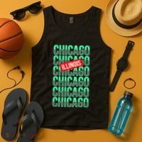 Chicago Illinois Typography Tank Top thumb 4