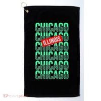 Chicago Illinois Typography Golf Towel thumb 0
