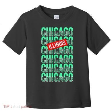 Chicago Illinois Typography Toddler T-Shirt