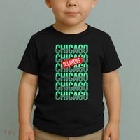 Chicago Illinois Typography Toddler T-Shirt thumb 2