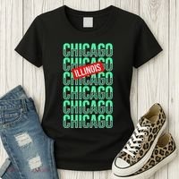 Chicago Illinois Typography Women's T-Shirt thumb 3