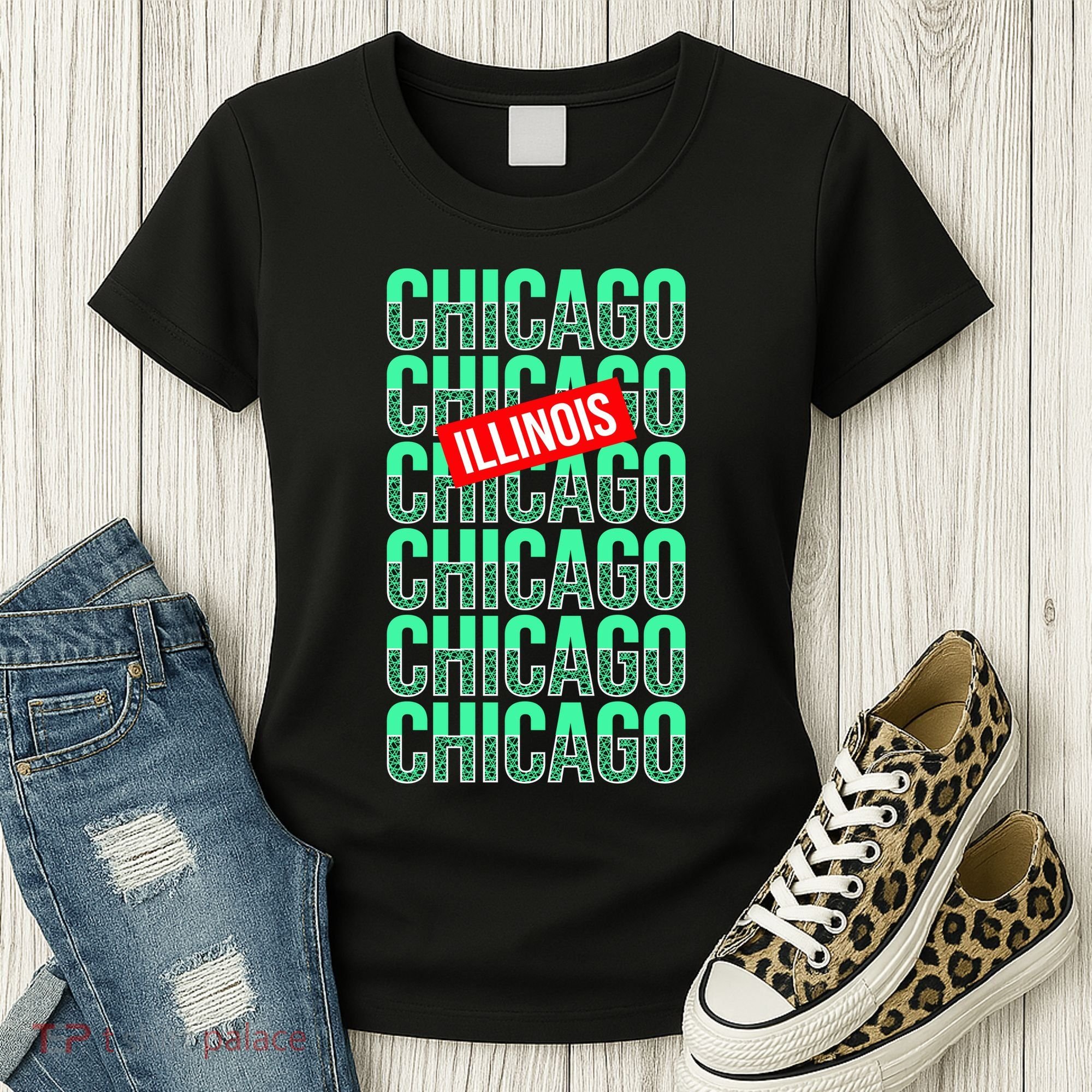 Chicago Illinois Typography Women's T-Shirt