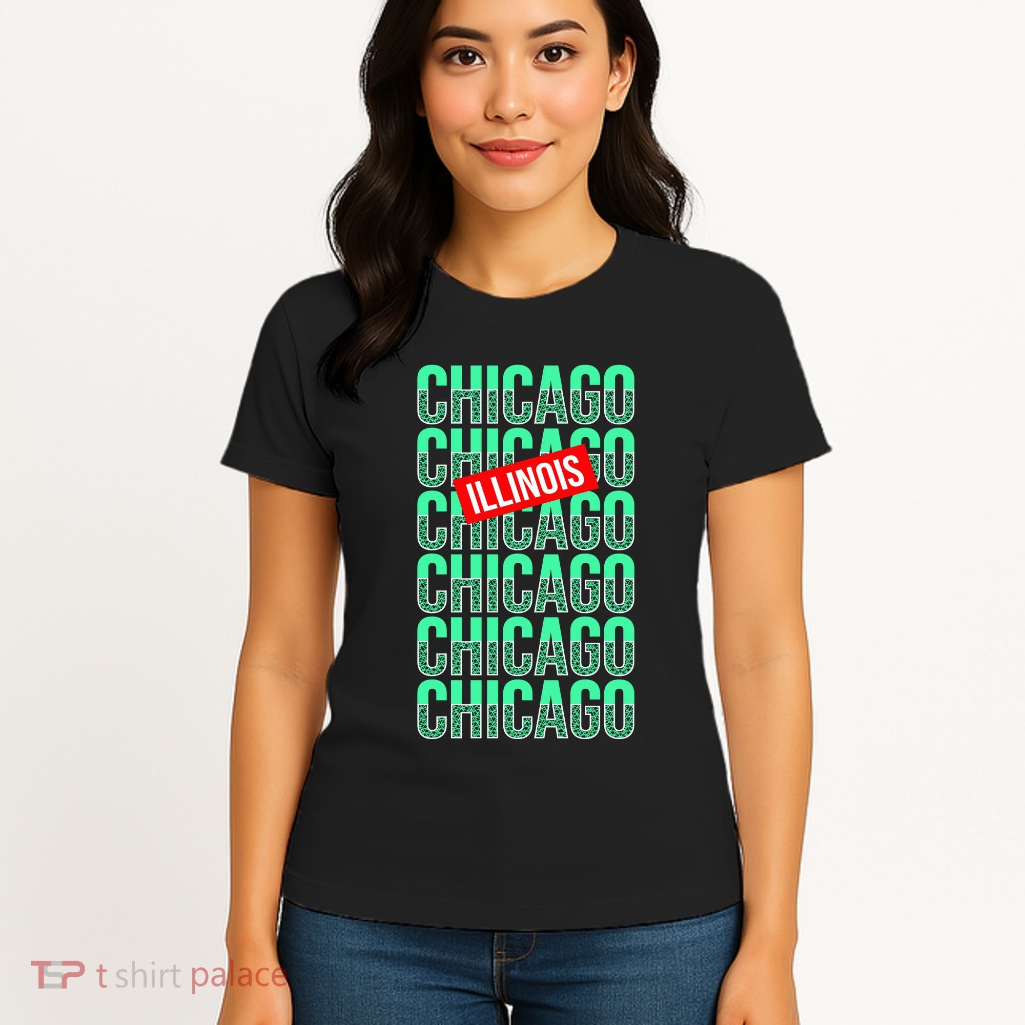 Chicago Illinois Typography Women's T-Shirt