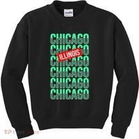 Chicago Illinois Typography Kids Sweatshirt thumb 0