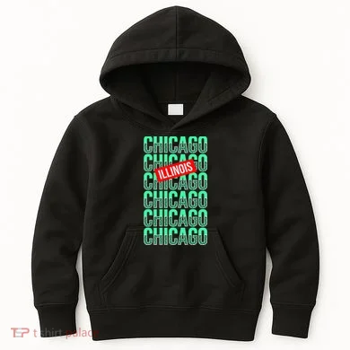 Chicago Illinois Typography Kids Hoodie