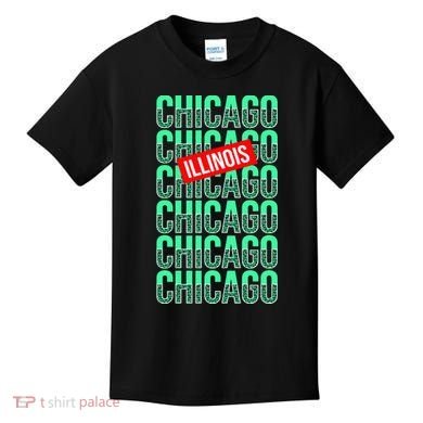 Chicago Illinois Typography Kids T-Shirt
