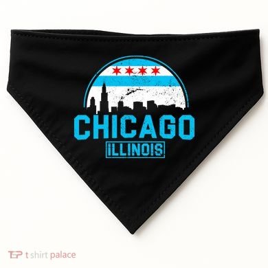 Chicago Illinois Vintage Flag USA-Made Doggie Bandana