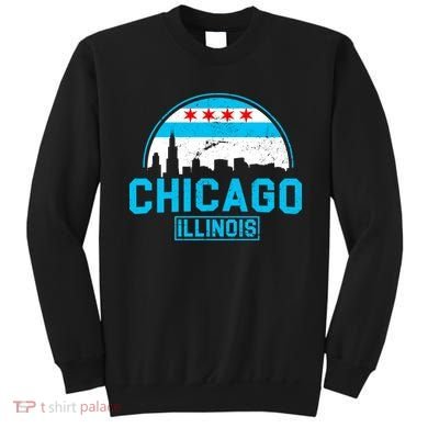 Chicago Illinois Vintage Flag Sweatshirt
