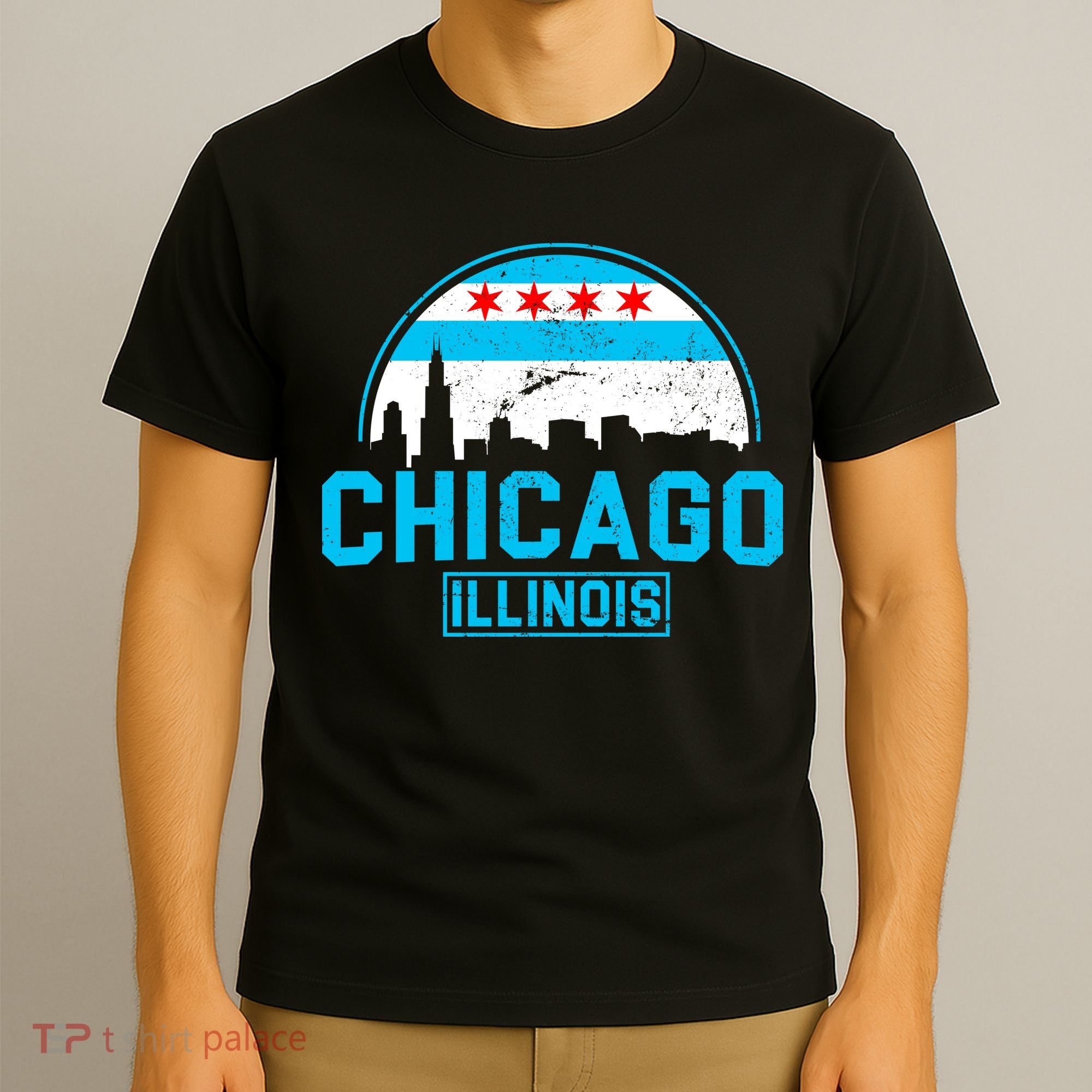 Chicago Illinois Vintage Flag T-Shirt
