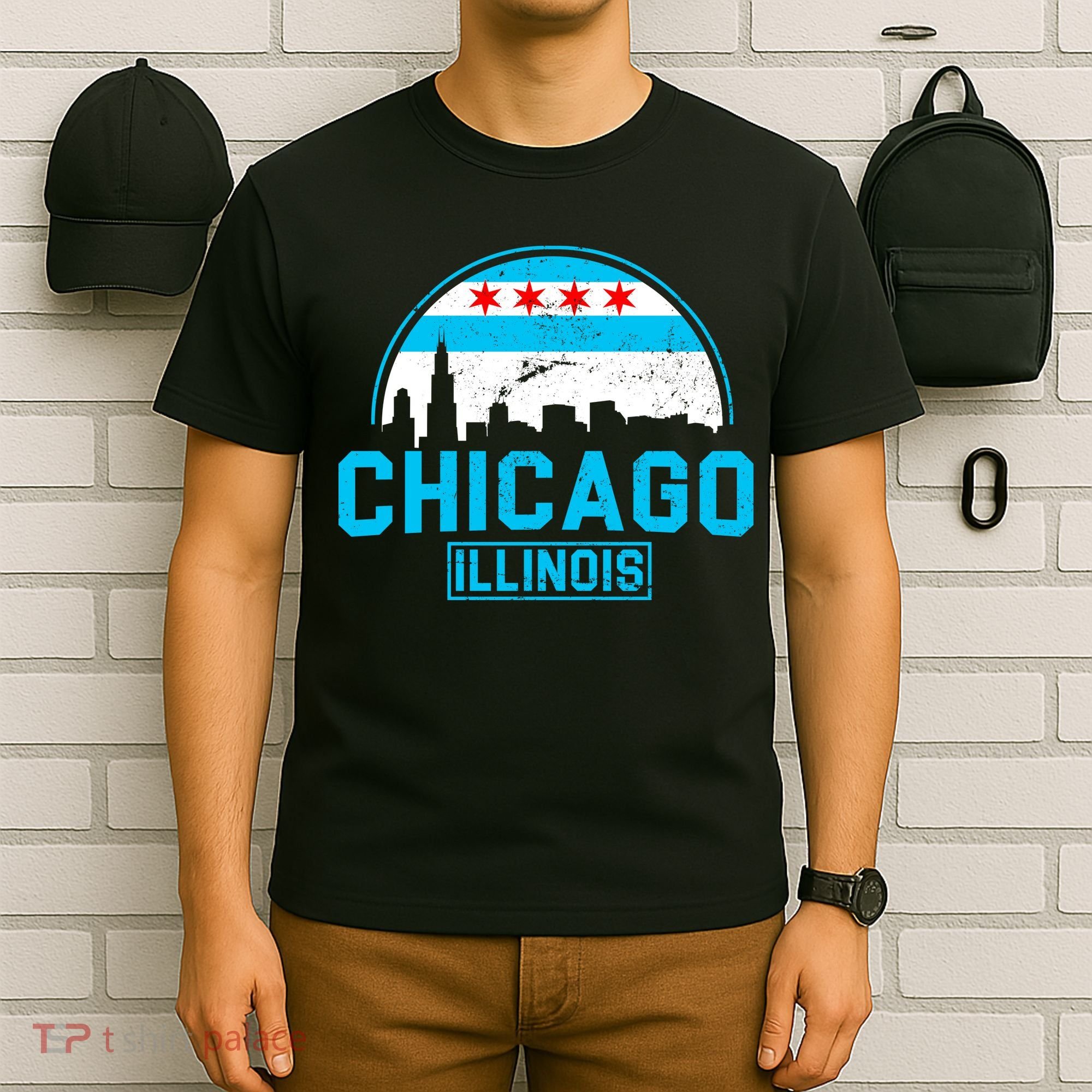 Chicago Illinois Vintage Flag T-Shirt