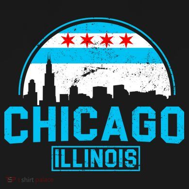Chicago Illinois Vintage Flag Tie-Dye Long Sleeve Shirt