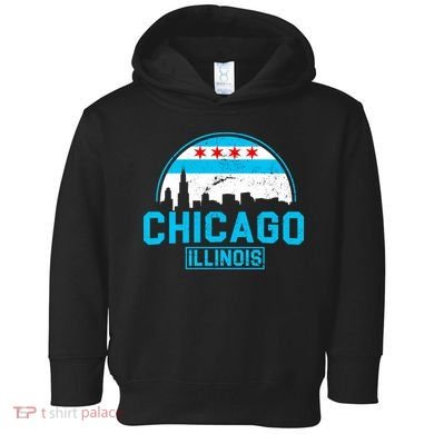 Chicago Illinois Vintage Flag Toddler Hoodie
