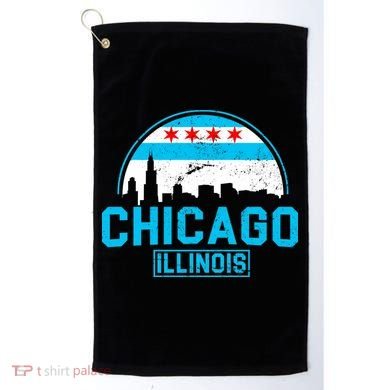 Chicago Illinois Vintage Flag Golf Towel