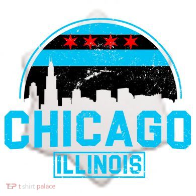 Chicago Illinois Vintage Flag Ceramic Ornament
