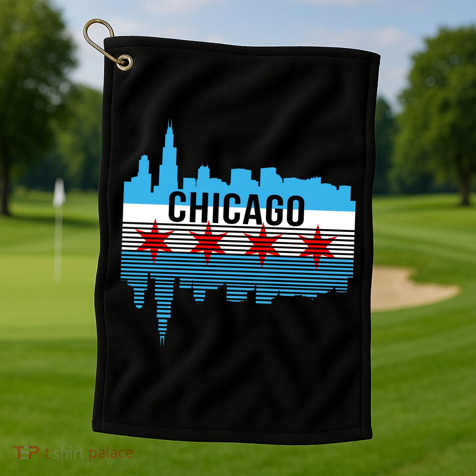 Chicago Skyline Golf Towel