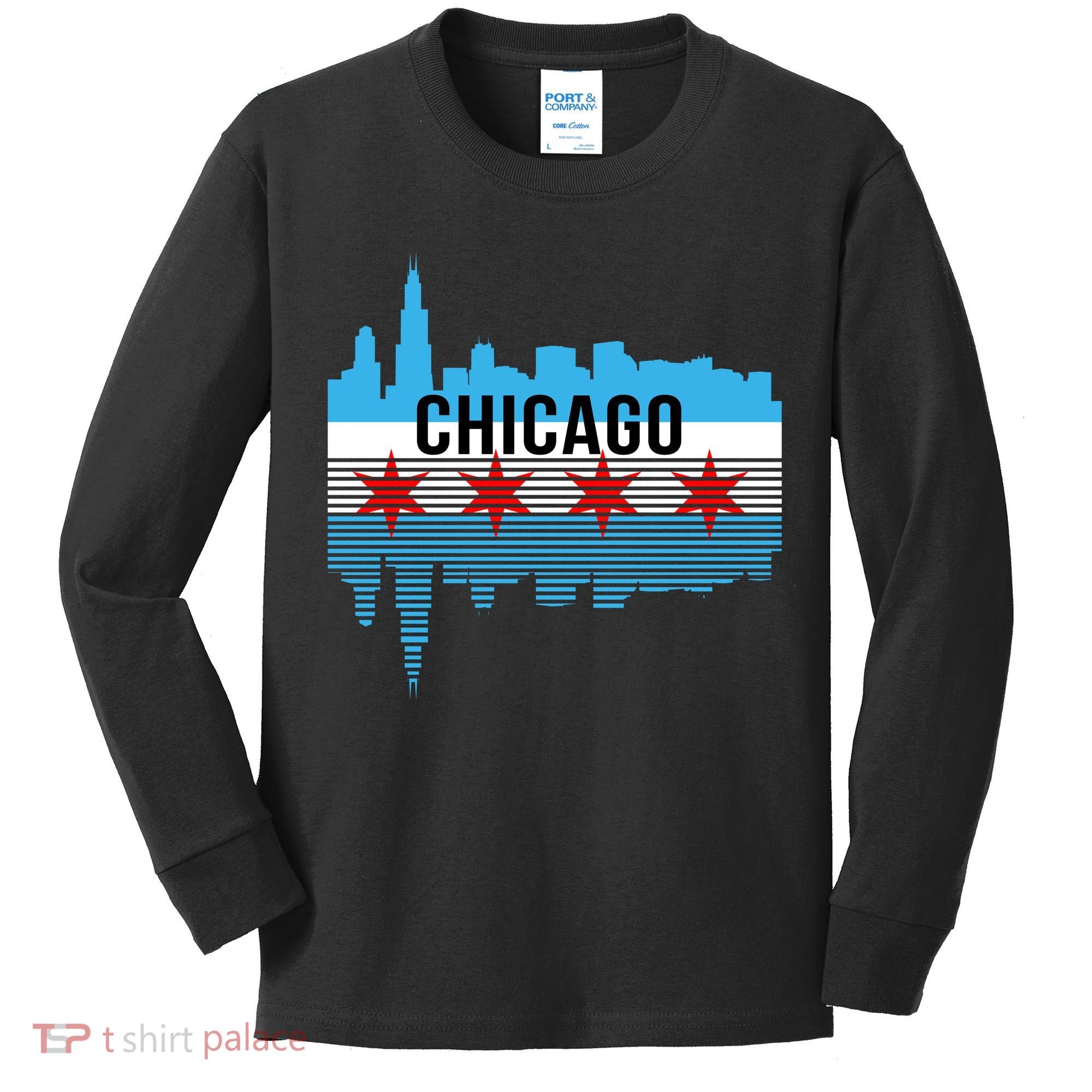 Chicago Skyline Kids Long Sleeve Shirt
