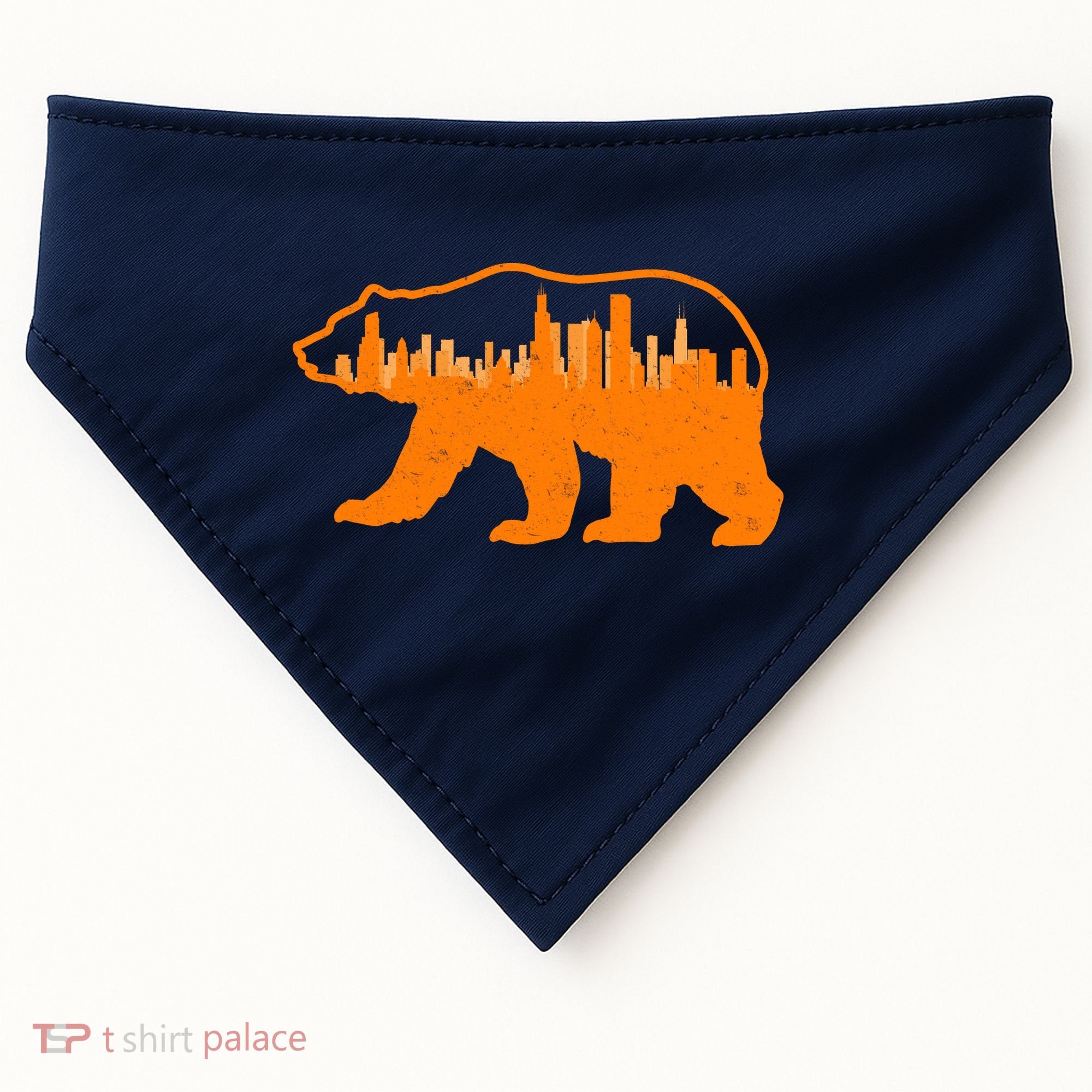 Chicago Skyline City Bear USA-Made Doggie Bandana