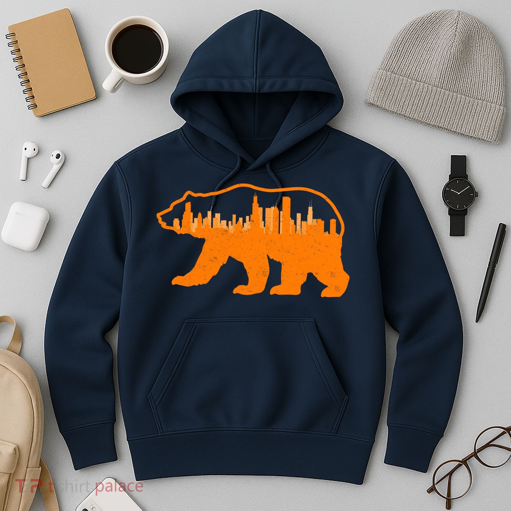 Chicago Skyline City Bear Hoodie