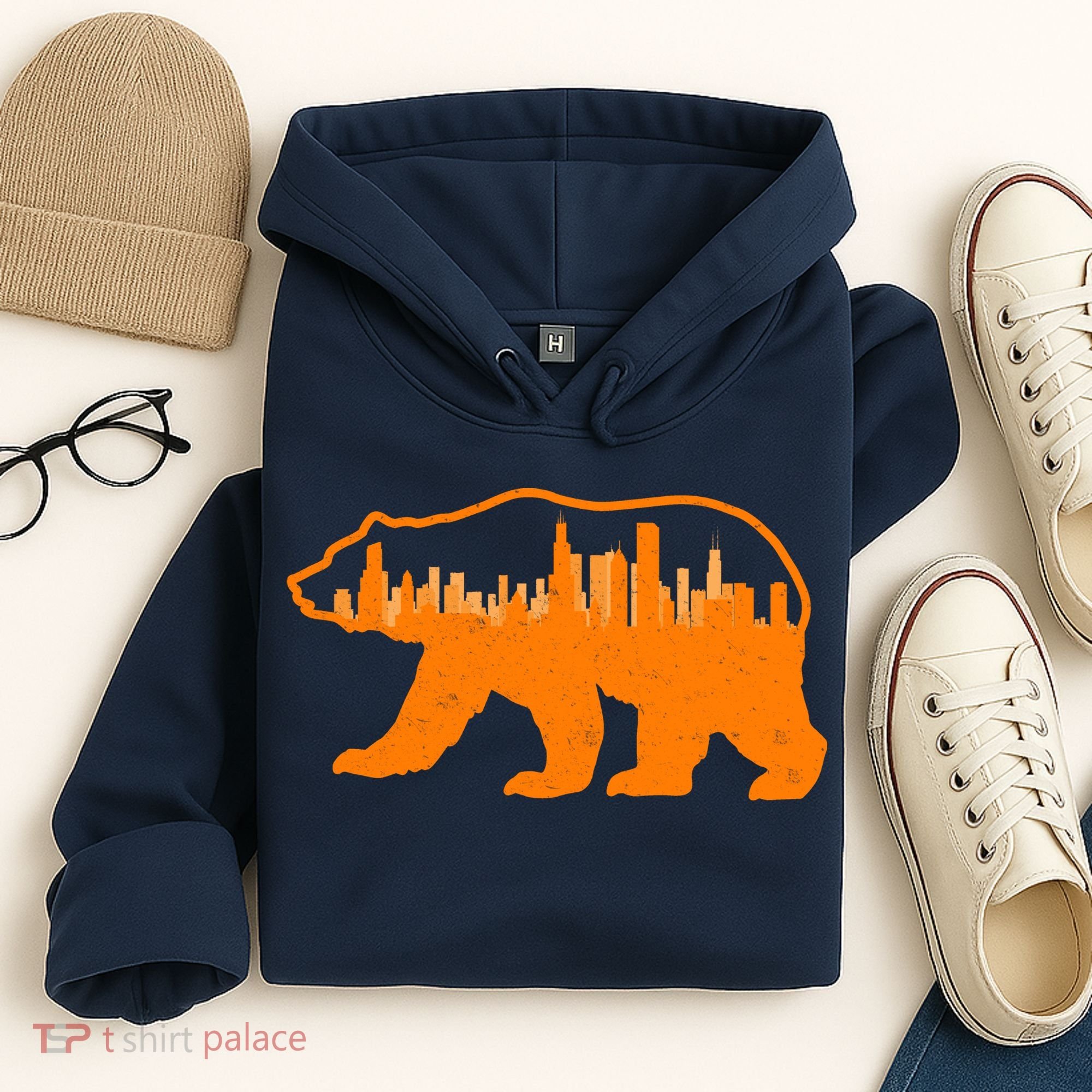 Chicago Skyline City Bear Hoodie
