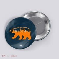 Chicago Skyline City Bear Button thumb 0