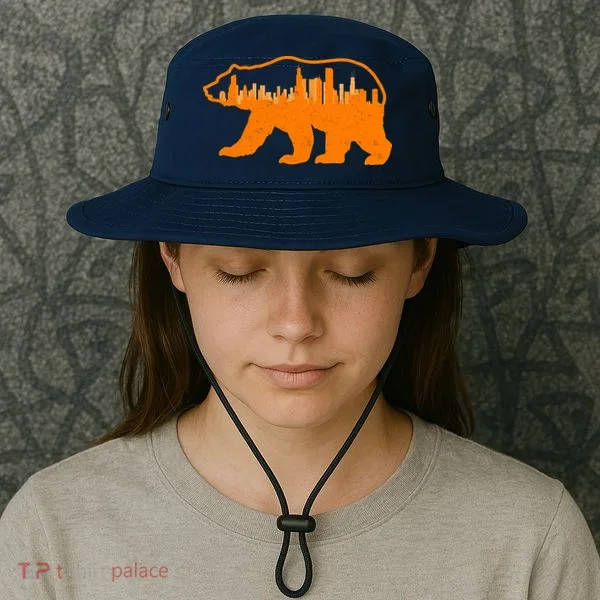 Chicago Skyline City Bear Bucket Hat
