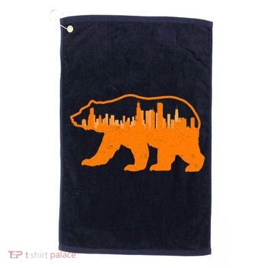 Chicago Skyline City Bear Golf Towel