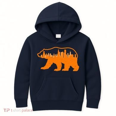 Chicago Skyline City Bear Kids Hoodie