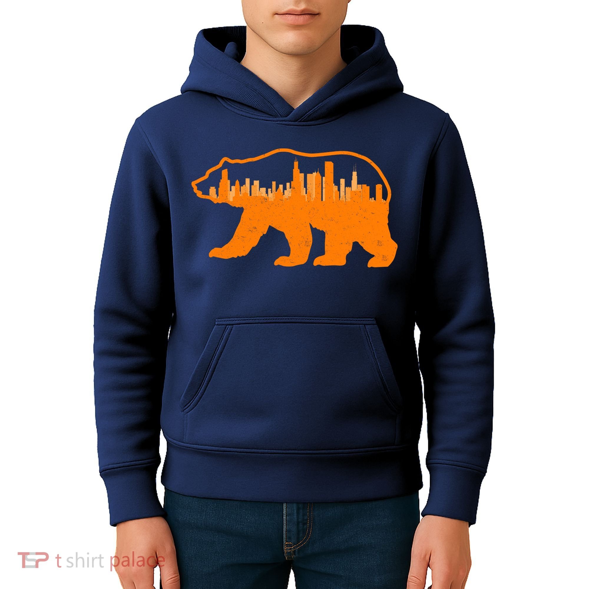Chicago Skyline City Bear Kids Hoodie