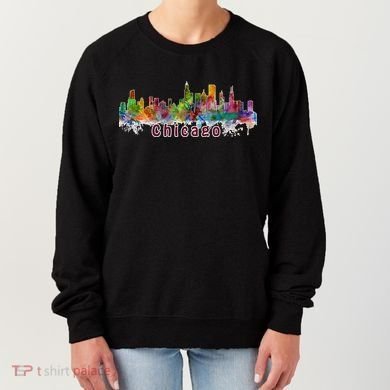 Chicago Skyline Paint Splatter Women's Sweatshirt