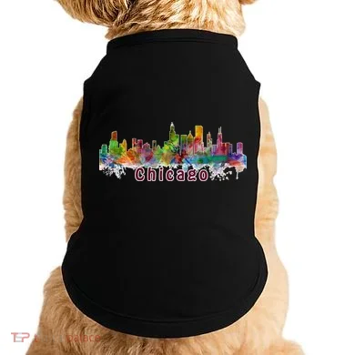 Chicago Skyline Paint Splatter Doggie Tank