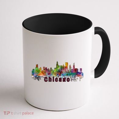 Chicago Skyline Paint Splatter Coffee Mug back