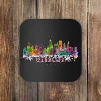 Chicago Skyline Paint Splatter Coaster thumb 0