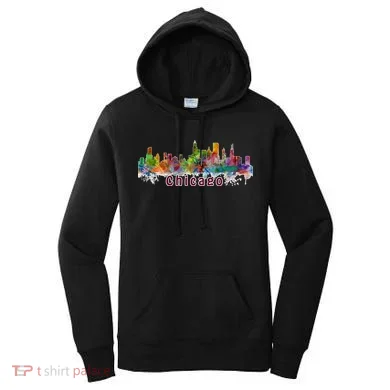 Chicago Skyline Paint Splatter Women's Hoodie