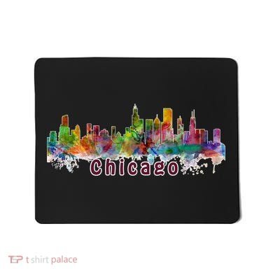 Chicago Skyline Paint Splatter Mousepad
