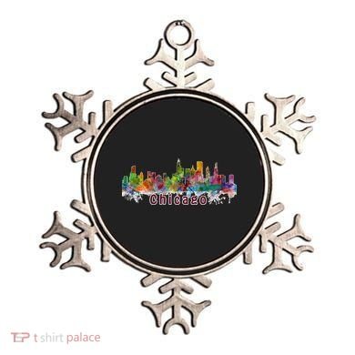 Chicago Skyline Paint Splatter Ornament