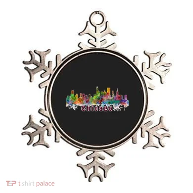 Chicago Skyline Paint Splatter Ornament