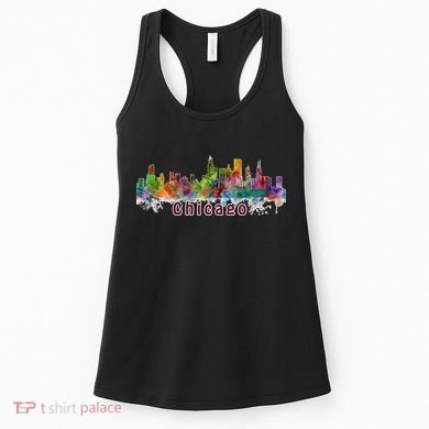 Chicago Skyline Paint Splatter Women's Tank Top