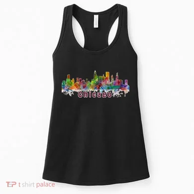 Chicago Skyline Paint Splatter Women's Tank Top
