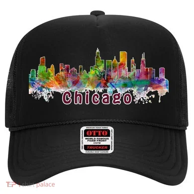 Chicago Skyline Paint Splatter Hat